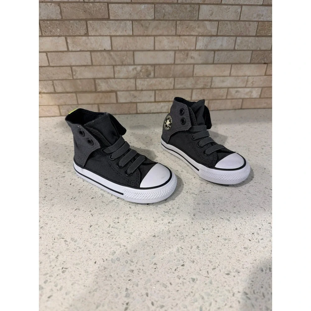 Converse Chuck Taylor All Star Toddler High Top Sneakers Gray Black Kids Shoes